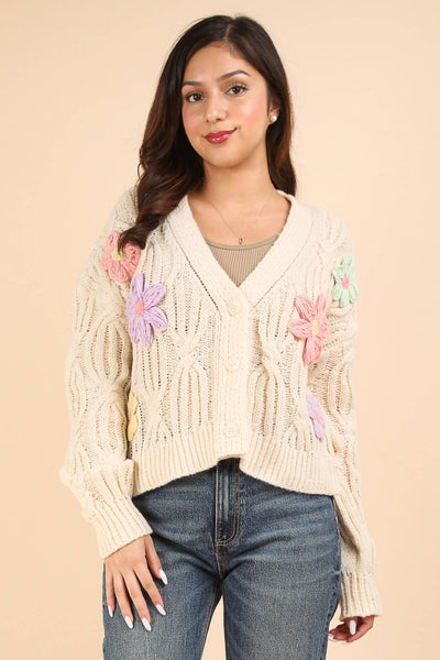 Flower Knit Cardigan