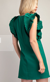 Green Ruffle Sleeve Dress